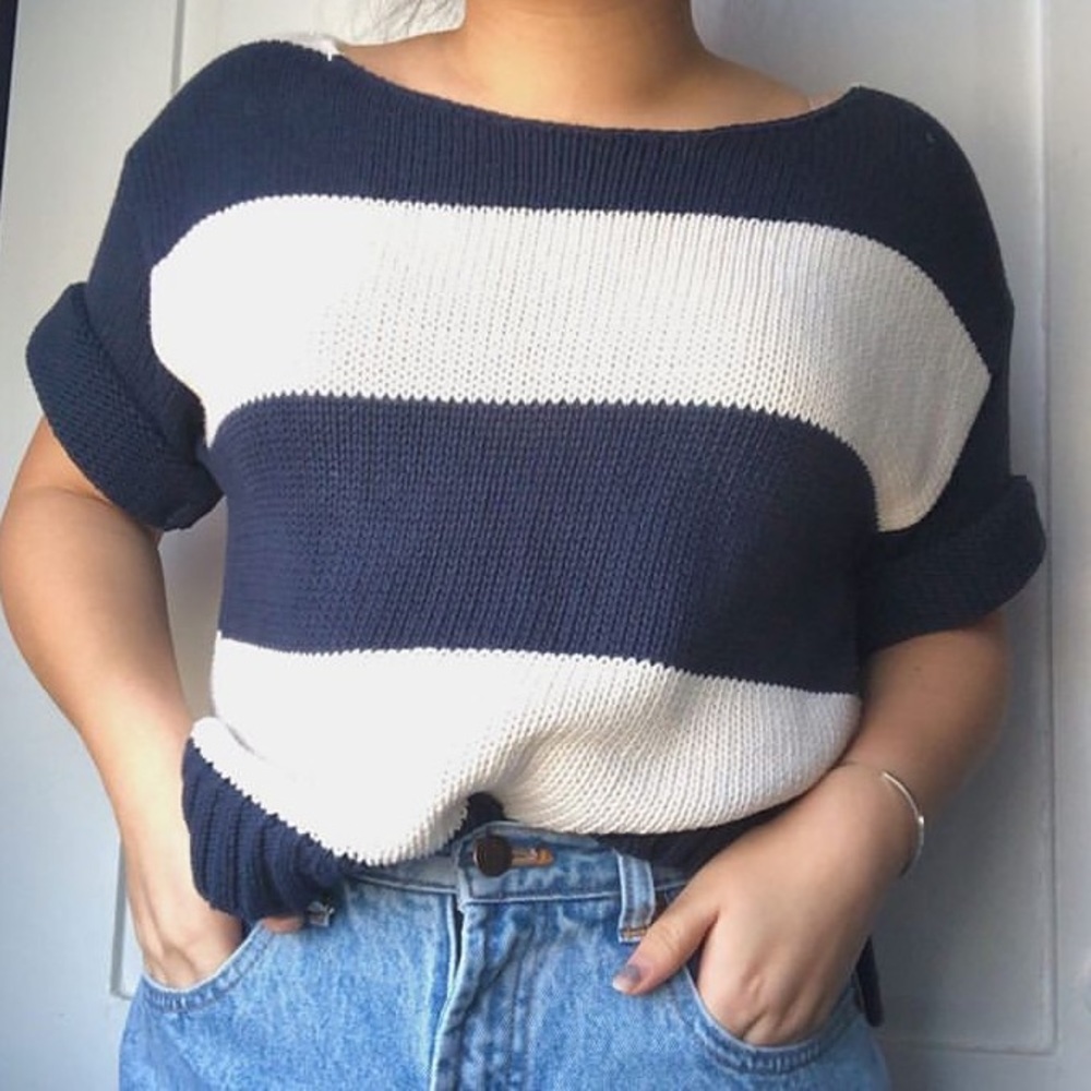 Aeropostale short-sleeved, striped sweater